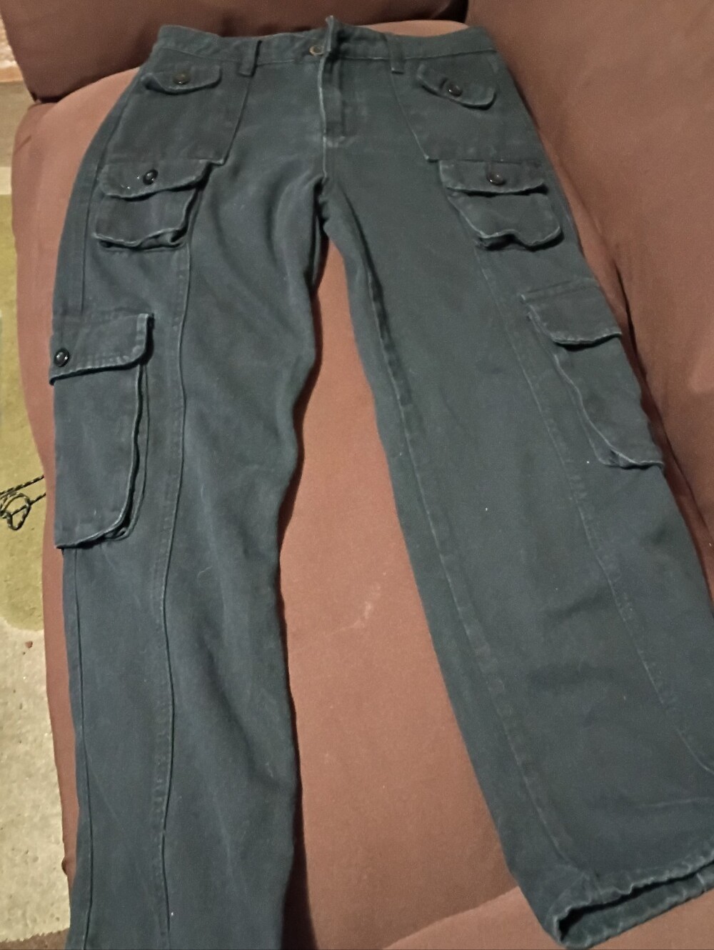 Women's Cargo Pants in Black - Utility Pocket Design